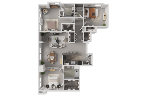 Floor plan for 3 beds, 1.5 baths, 1301 sqft